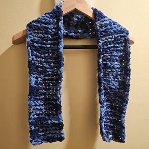 Blue Handmade Chunky Scarf